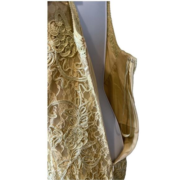 Sue Wong Nocturne Cream Embroidered Lace Cocktail Dress| Size 12 - Picture 12 of 16